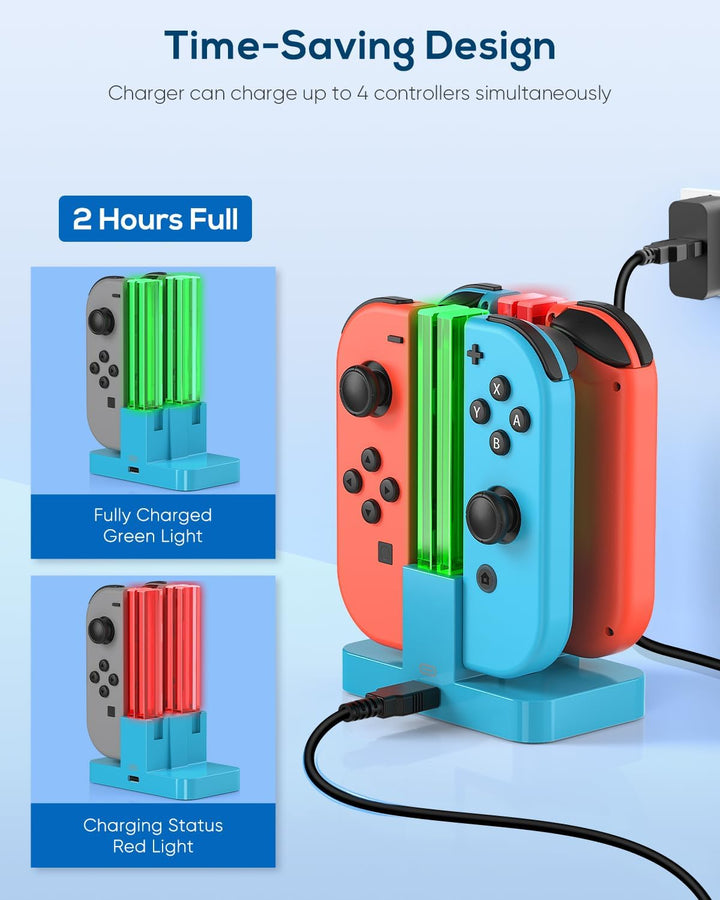 FYOUNG Switch Controller Ladestation Kompatibel Mit Nintendo OLED Joy Con - Quad Ladestation Zubehör