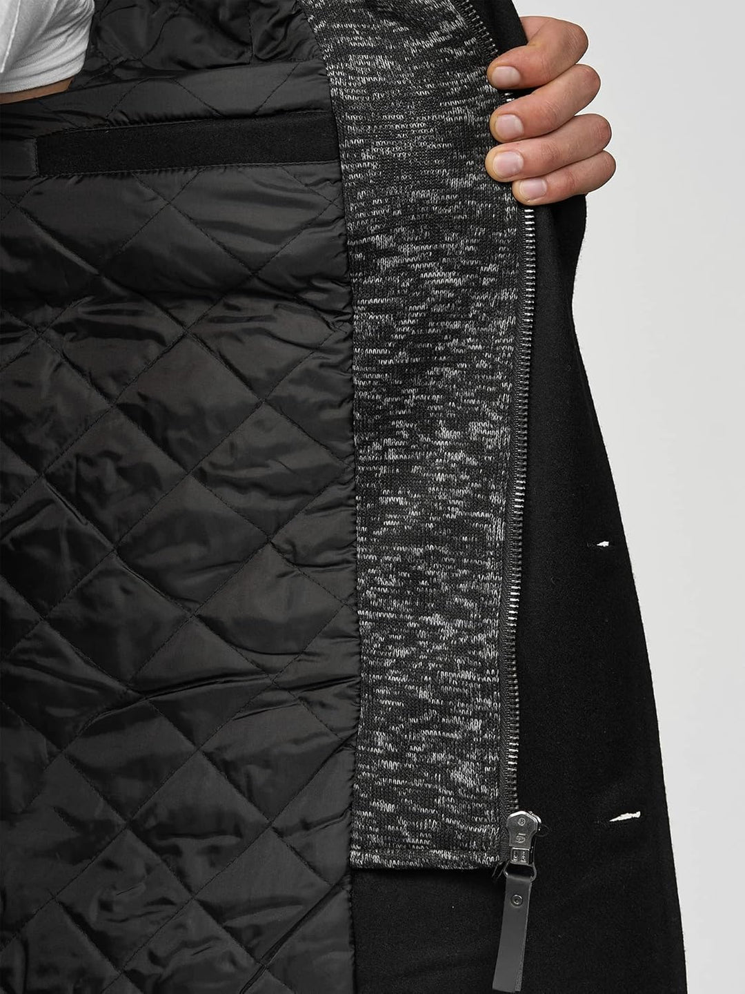 Indicode Herren Cliff Kurzmantel mit Stehkragen | Wollmantel Herrenmantel Mantel S Schwarz, S Schwar