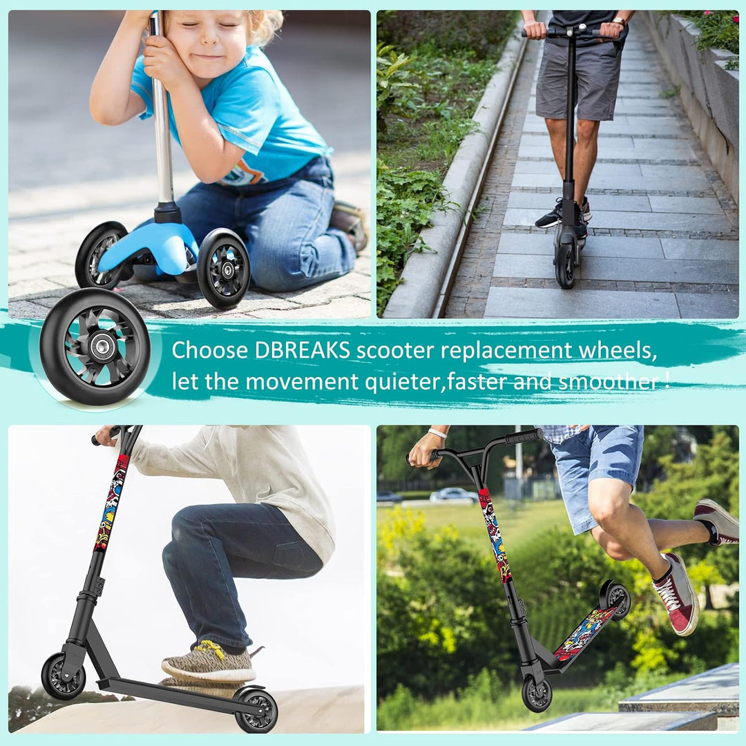 DBREAKS Stunt Scooter Rollen, 2 Stück Scooter Ersatzräder, 120mm Scooter Räder mit ABEC, 9 Kugellage