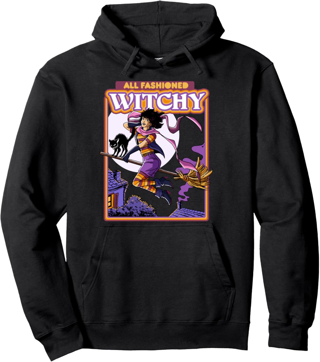 All Fashioned Witchy Girl und schwarze Katze Witchcraft Pullover Hoodie
