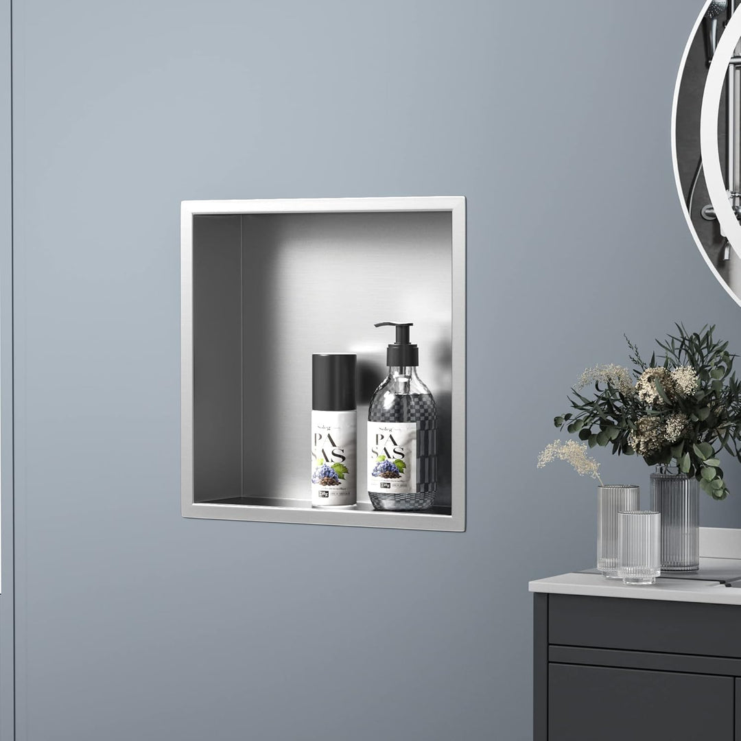 Wandnische Dusche Edelstahl Duschnische 304 Edelstahl 30 cm × 30 cm × 10 cm Wandnische gebürstet für