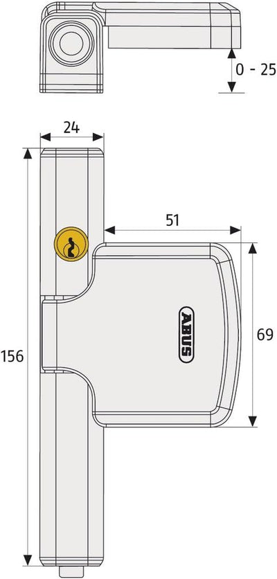 ABUS Fenster-Zusatzsicherung FTS206 AL0145 - Fensterschloss mit zweistufiger Verriegelung, gleichsch