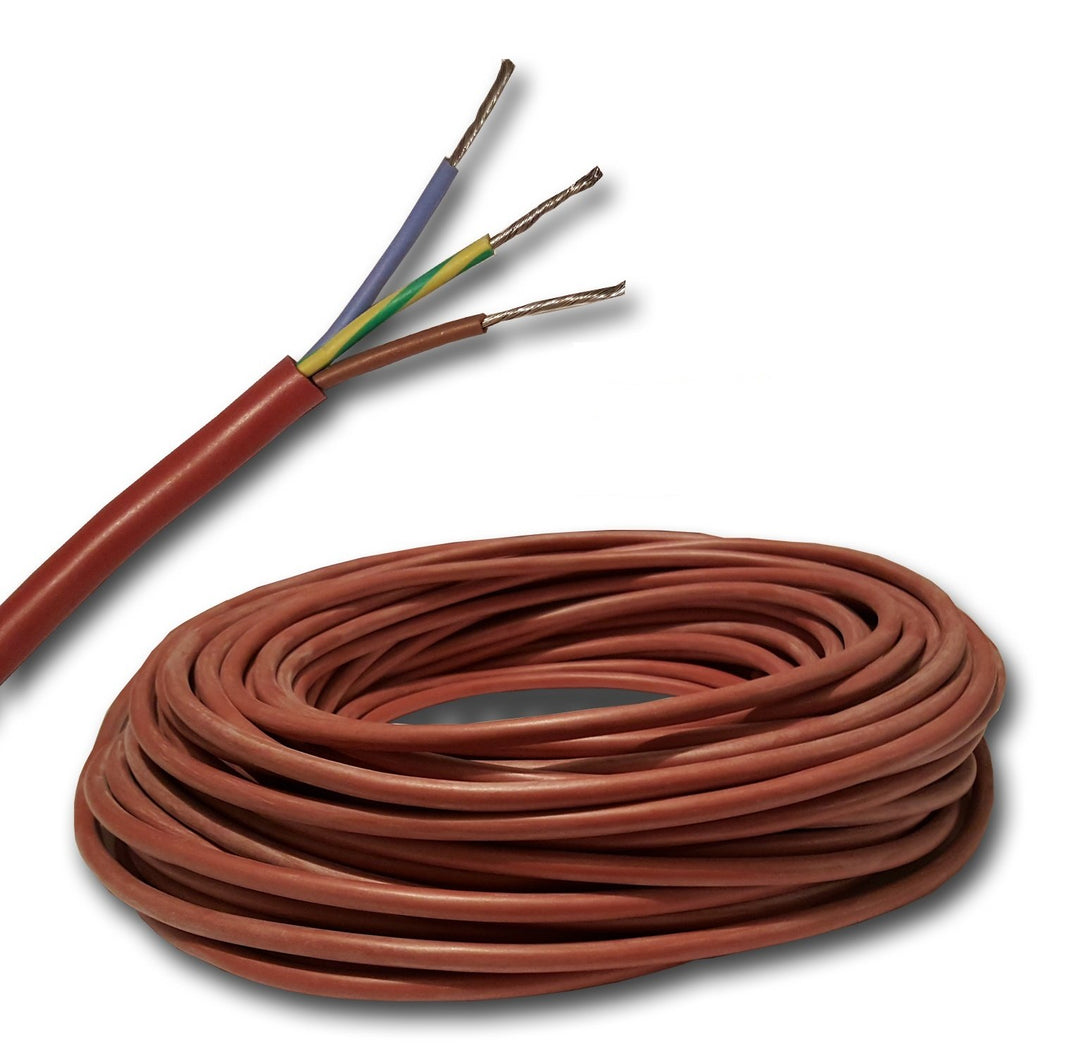 Silikonkabel Saunakabel SIHF-J 3G1,5 mm² 99,9% OFC Kupfer verzinnt, z.B. für Saunaofen bis 3kW oder