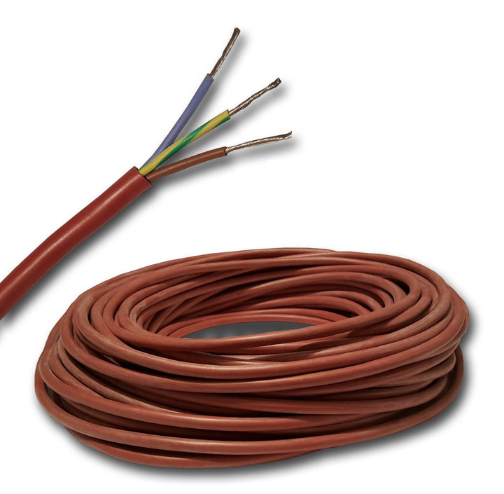 Silikonkabel Saunakabel SIHF-J 3G1,5 mm² 99,9% OFC Kupfer verzinnt, z.B. für Saunaofen bis 3kW oder