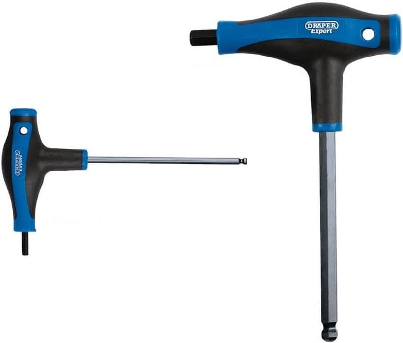 Draper Expert 33873 Expert T-Griff, Sechskant- und Kugelkopfschlüssel-Set mit weichem Griff, 8-teili