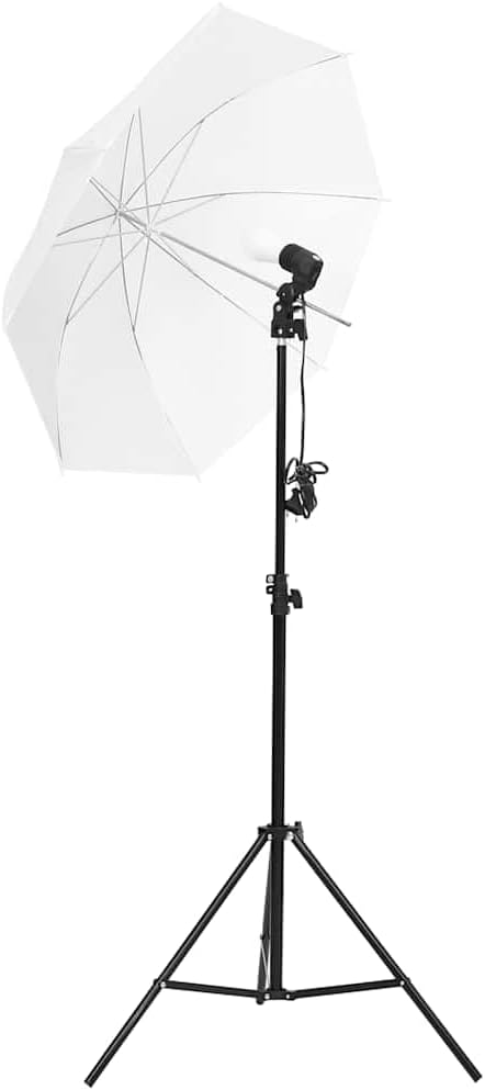 Fotostudio-Set mit Beleuchtung, Hintergrund und Reflektor für professionelle Porträt- und Produktfot