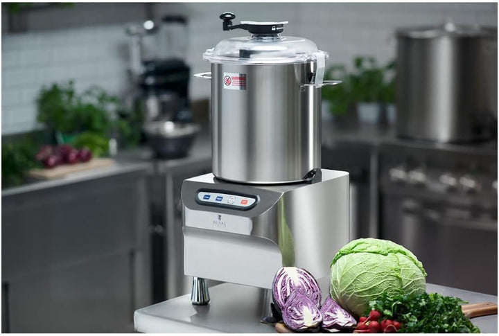 Royal Catering Tischkutter Edelstahl 2200 W 2 Geschwindigkeiten 1500/2200 U/min 18 l Pulse-Funktion