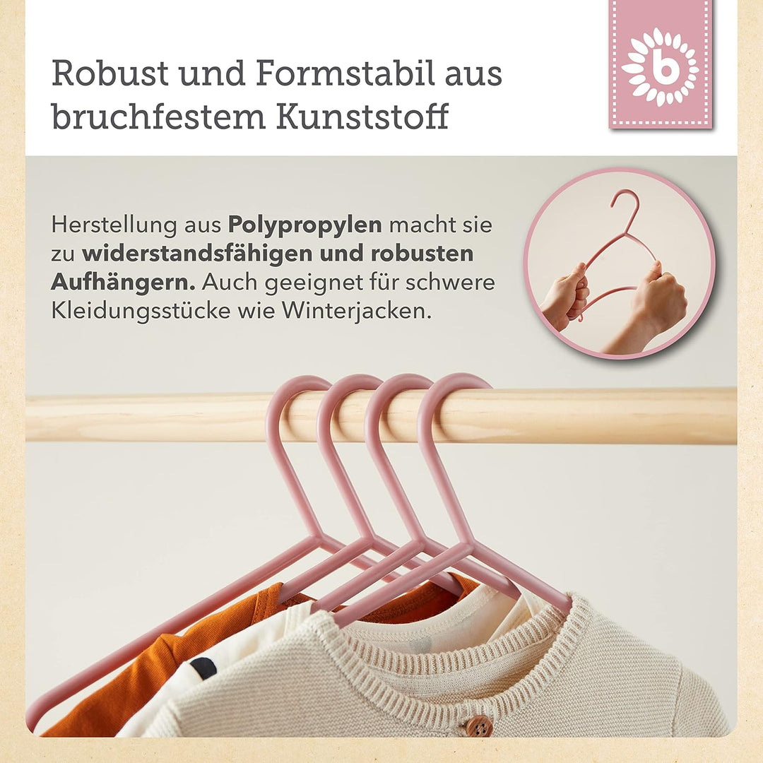 Bieco Kleiderbügel Kinder 32 St. Altrosa | Baby Kleiderbügel | Kinder Kleiderbügel | Baby Bügel Klei