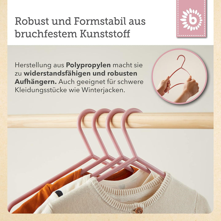 Bieco Kleiderbügel Kinder 32 St. Altrosa | Baby Kleiderbügel | Kinder Kleiderbügel | Baby Bügel Klei