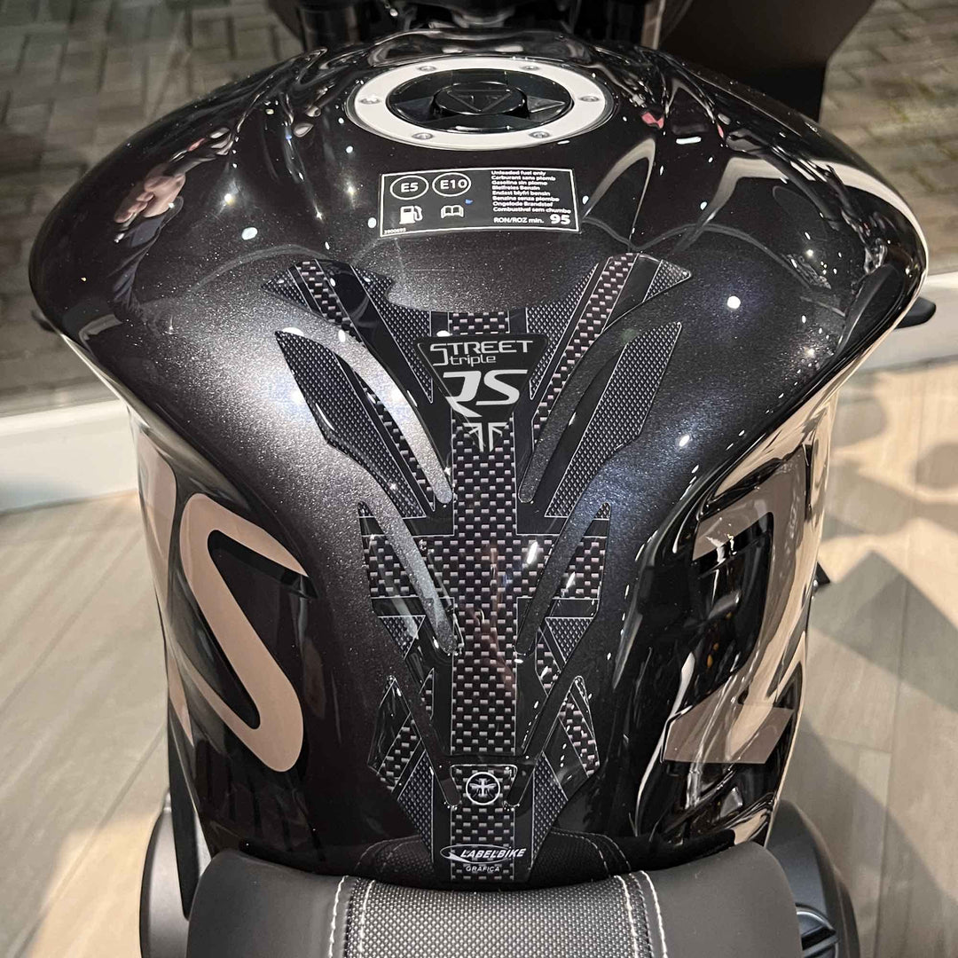 LABELBIKE 3D Aufkleber Motorrad Tankpad kompatibel mit Triumph | Street Triple RS 2017-2023, Harzsch