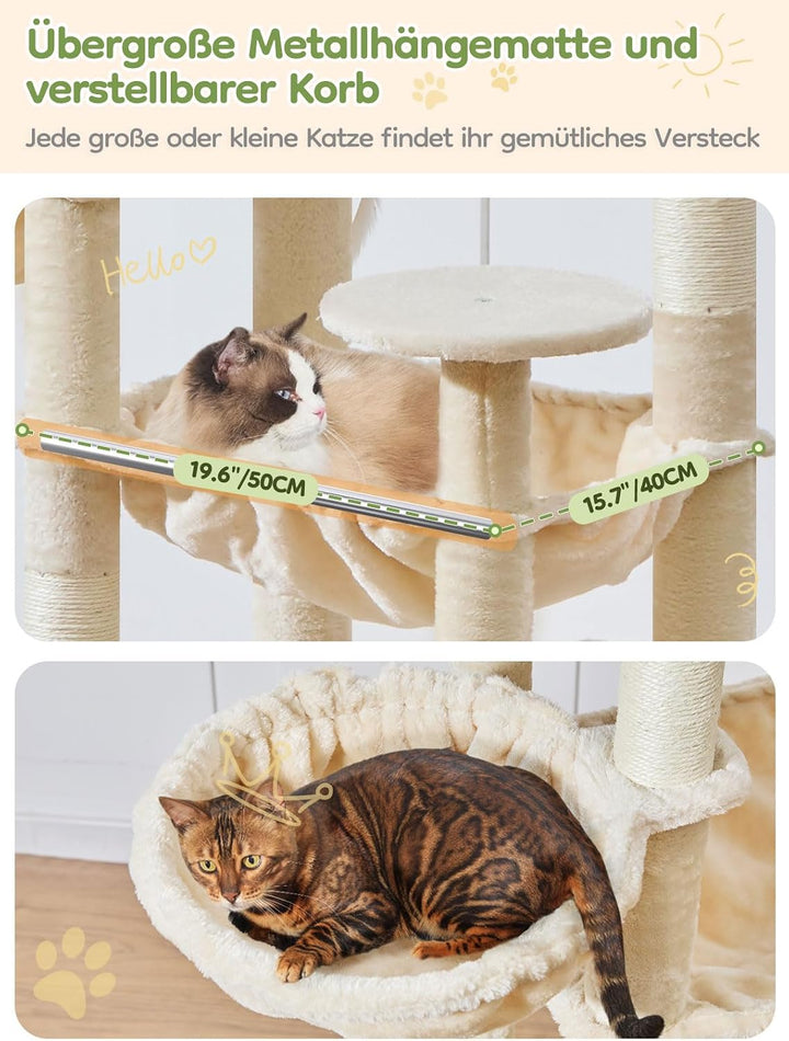 Taoqimiao 193cm Kratzbaum XXL, Grosser Katzenbaum Für Grosse Katzen, MS047M | 3 Grosse Plattform, Ka
