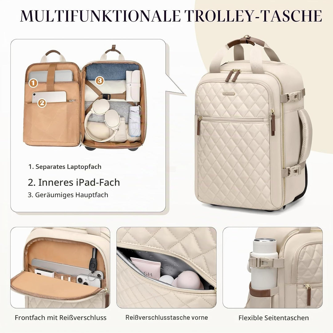 Reiserucksack Damen Rucksack Handgepäck Flugzeug 17 Zoll Laptop Rucksack Herren Wasserdicht Reisetas