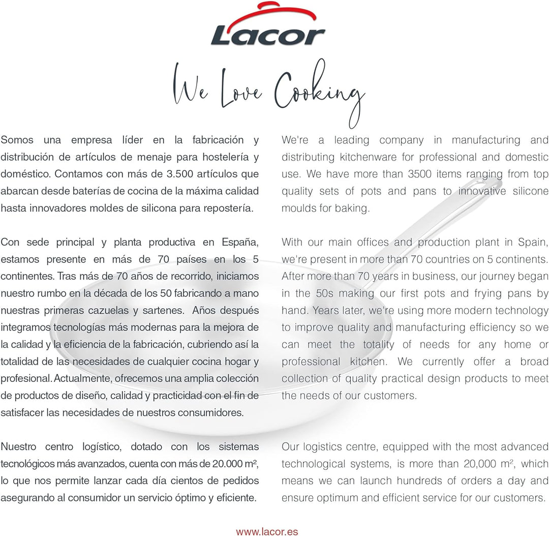 Lacor PFANNE 26 cm VITROCOR, Edelstahl, Grey