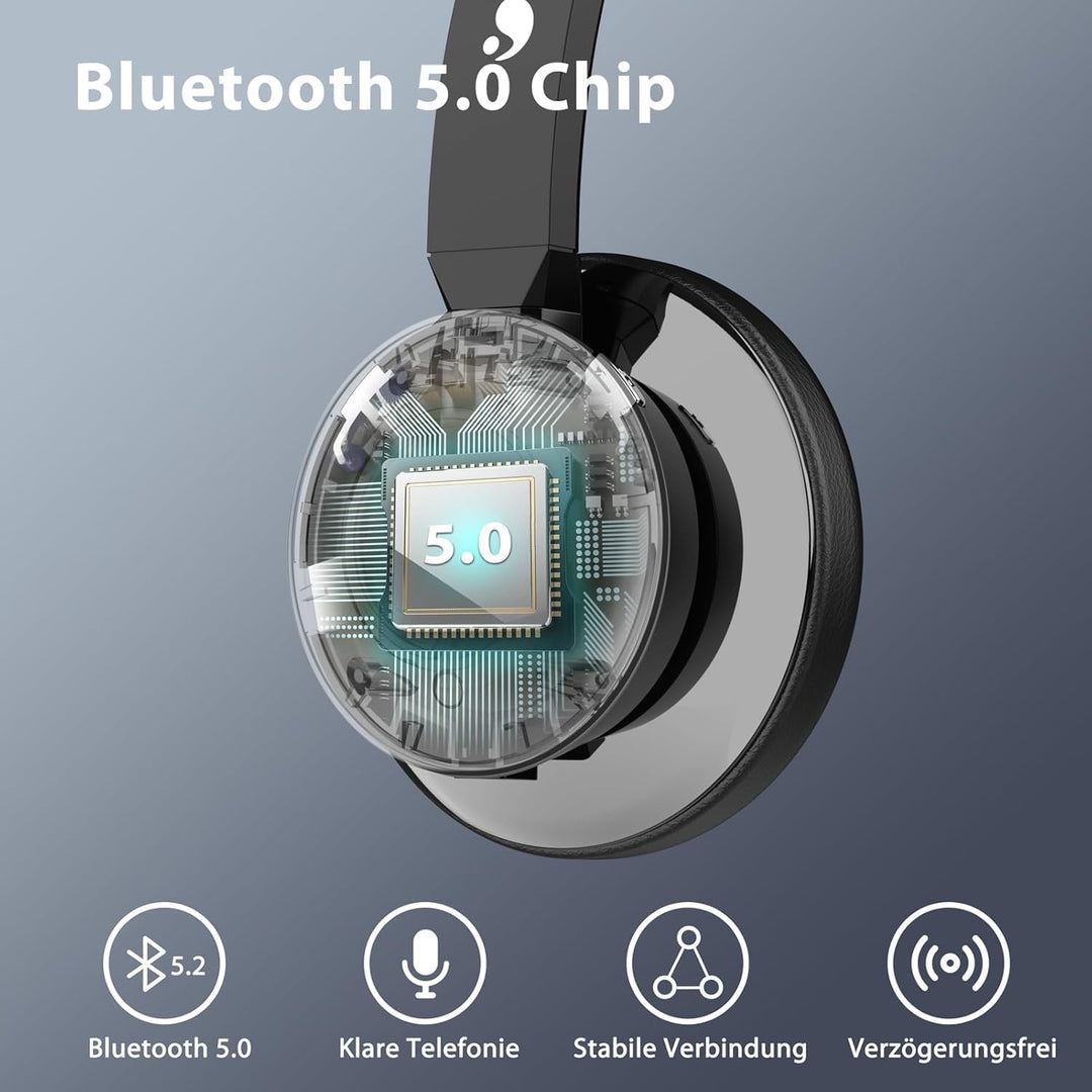 Earbay Headset mit Mikrofon Bluetooth, Kabelloses Headset mit Rauschunterdrückung, inklusive USB-Don
