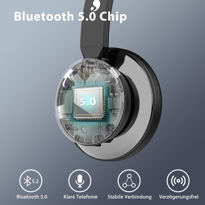 Earbay Headset mit Mikrofon Bluetooth, Kabelloses Headset mit Rauschunterdrückung, inklusive USB-Don