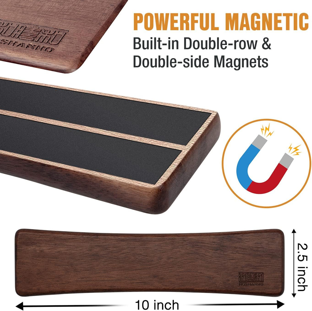 HOSHANHO Magnetleiste Messer 40 cm, Magnetisch Messerhalter für Wand, Akazienholz Messerhalter Magne