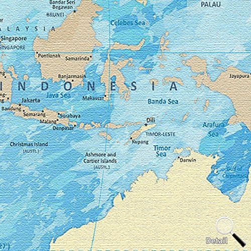 Worldmap Frozen, 100 x 70 cm, einteilig, Premium ohne Kork, englisch Frozen 100 x 70 cm, einteilig,