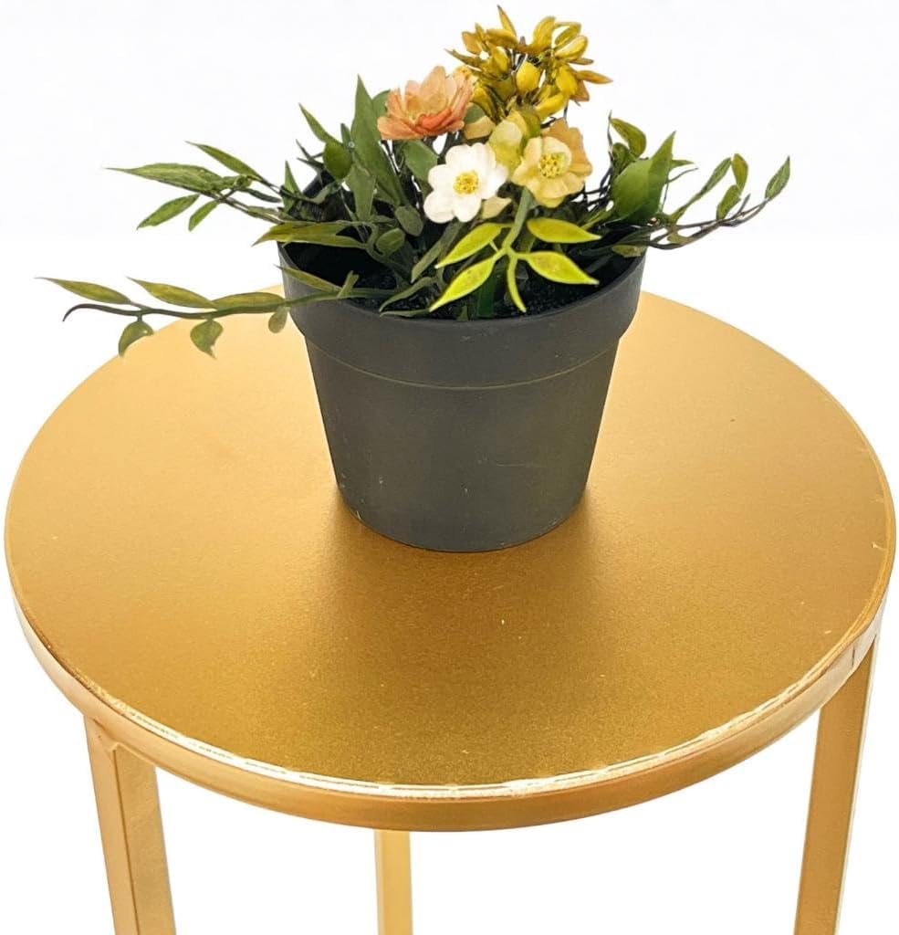 DanDiBo Blumenhocker Metall Gold Rund Blumenständer Beistelltisch 96510 2er Set Blumensäule Modern P
