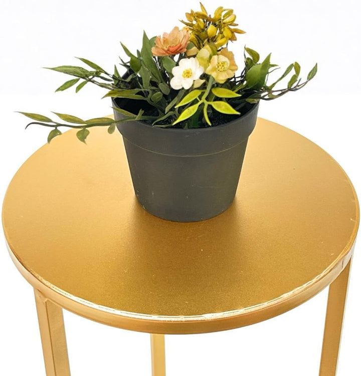 DanDiBo Blumenhocker Metall Gold Rund Blumenständer Beistelltisch 96510 2er Set Blumensäule Modern P