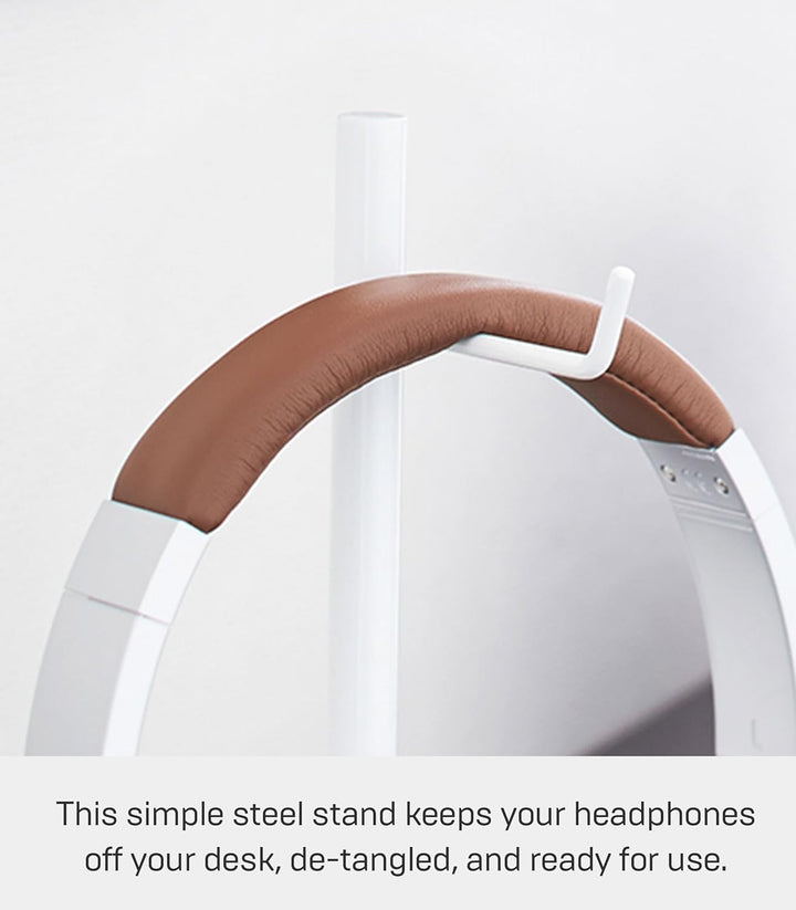 YAMAZAKI Bautes Kopfhörerständer, Stahl, Weiss, One Size, Weiß