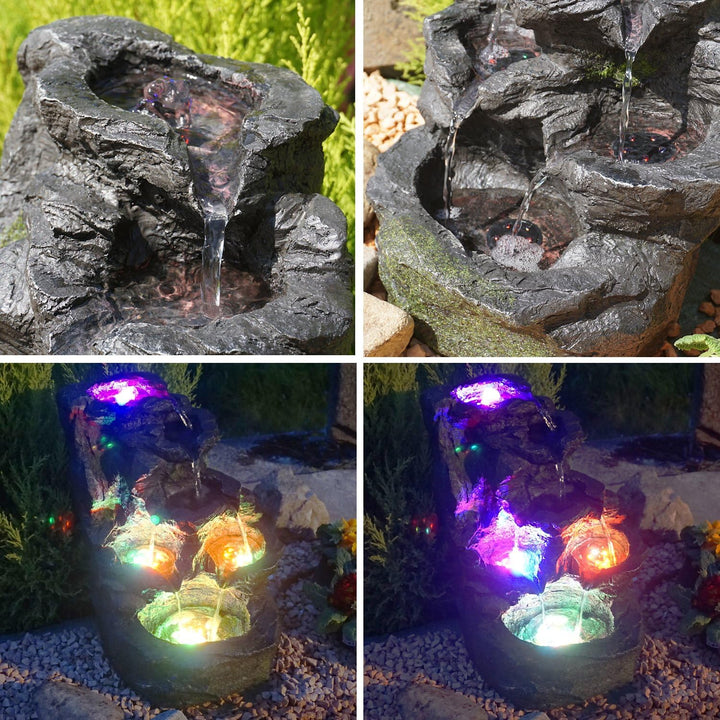 Zimmerbrunnen Gartenbrunnen Brunnen Zierbrunnen Brunnen Springbrunnen Vogelbad Fels-Kaskade mit RGB
