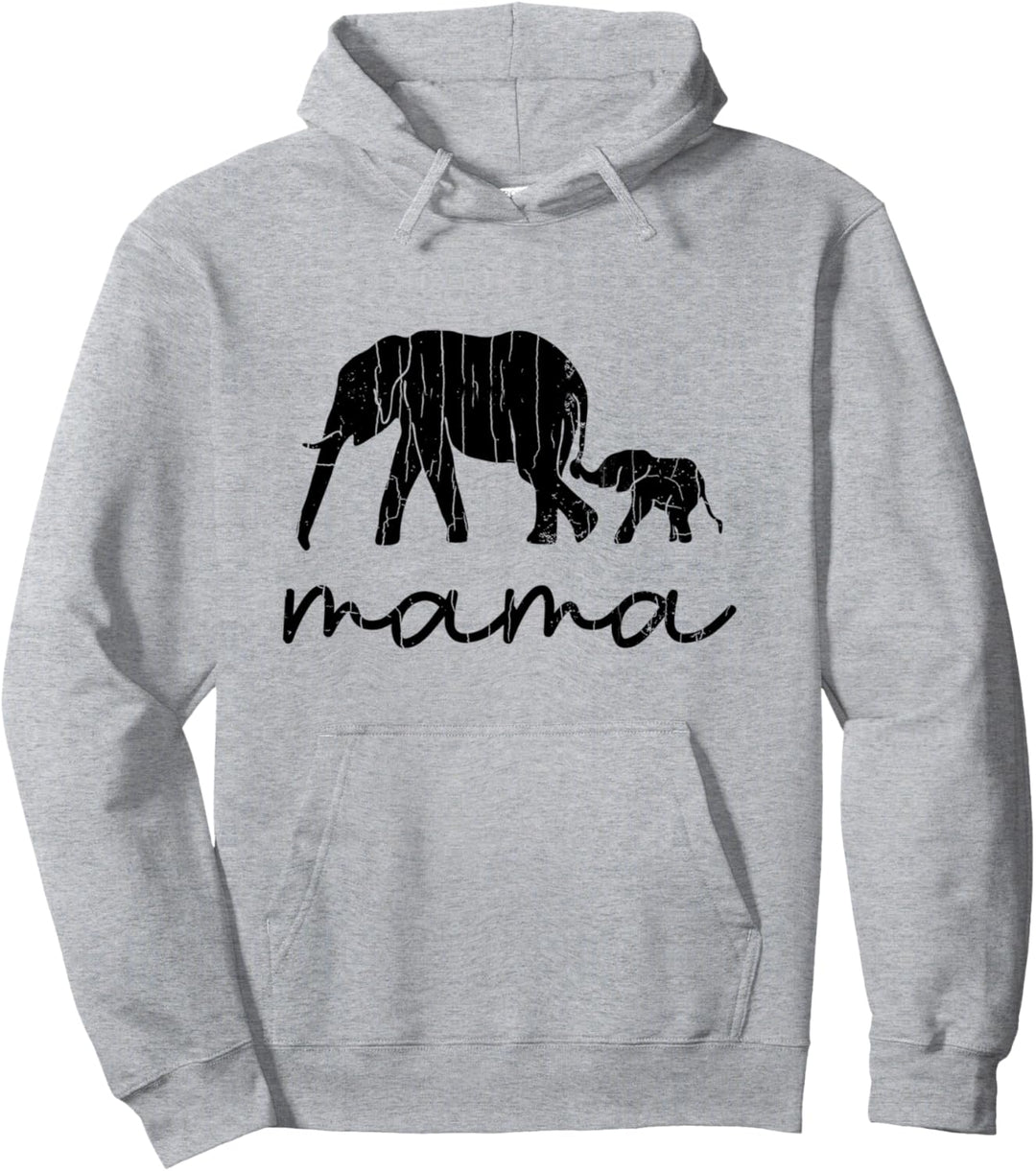 Lustige Elefanten-Grafik für Mütter und Mädchen. Pullover Hoodie