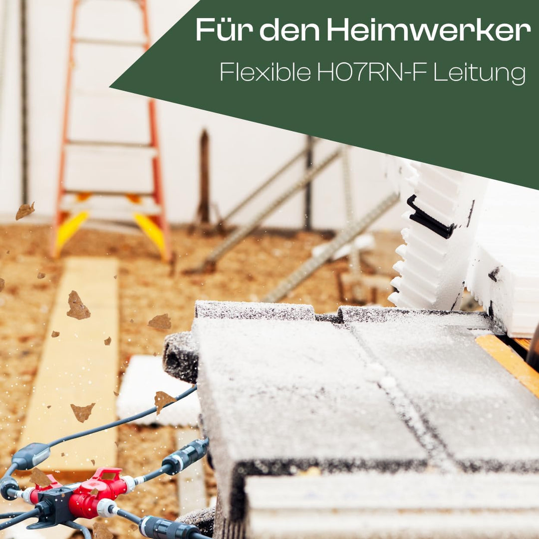 25m CEE Starkstromkabel Verlängerungskabel 16A 400V Gummileitung H07RN-F 5g1,5 mm² IP44 aussen