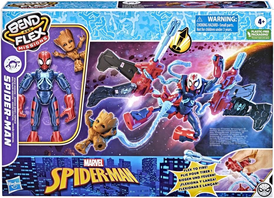 Hasbro Marvel Spider-Man Bend and Flex Missions Spider-Man Space Mission Action Figure, 15 cm Bendab