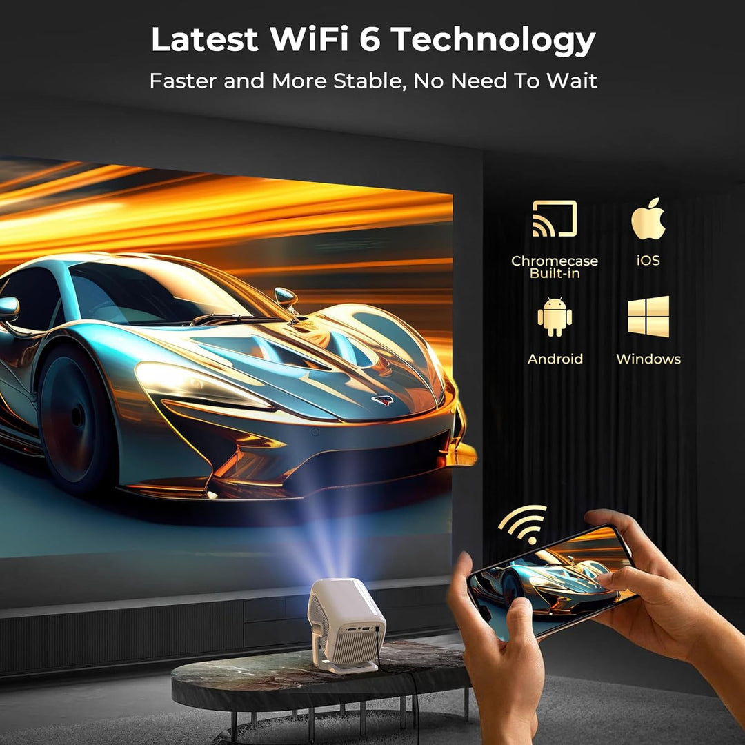 [Compatible with Netflix] Smart Beamer Native 1080P FHD 4K Unterstützung Projektor 1200 ANSI Google