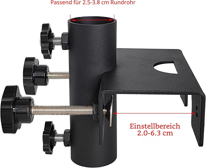 Robuster Balkonschirmhalter, Klemme, Gartenzaun, Sonnenschirm, Terrassendielen, Klemmbereich (20 mm