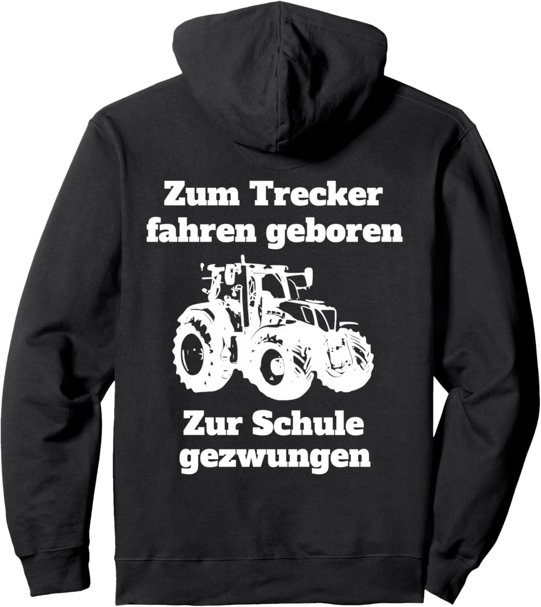 Druck auf Rücken Landwirt Bauer Trecker Kind Landwirtschaft Pullover Hoodie