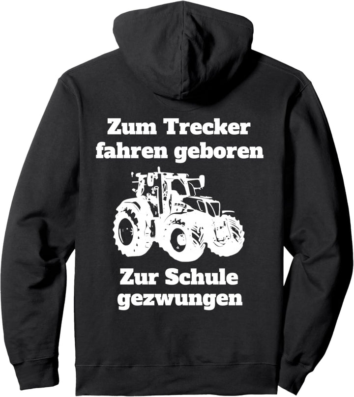 Druck auf Rücken Landwirt Bauer Trecker Kind Landwirtschaft Pullover Hoodie