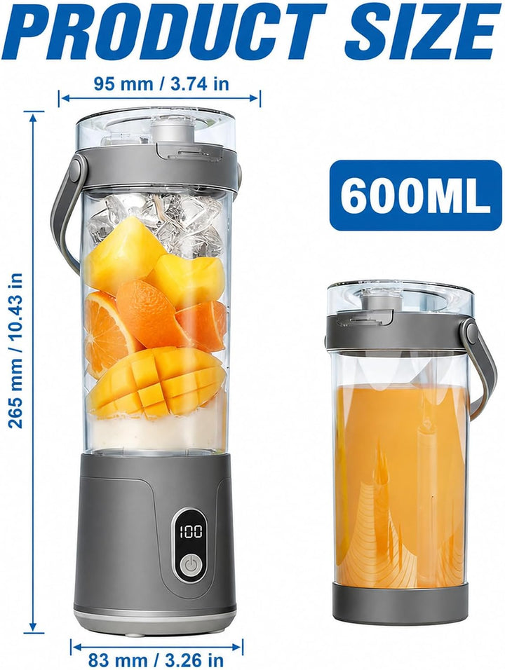 Tragbarer Mixer 500ml, Smoothie Maker To Go, Mini Smoothie Maker, Protein Shaker Elektrisch, Elektri