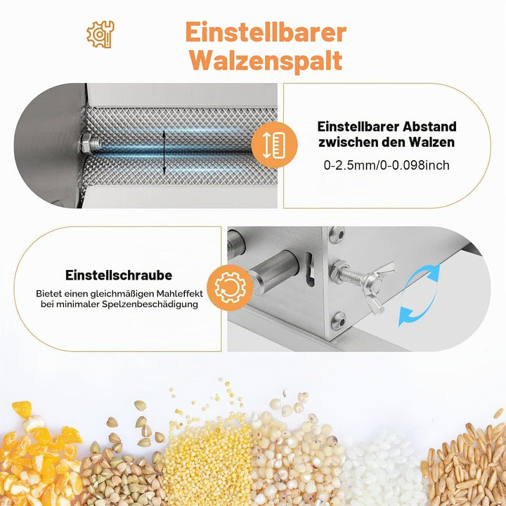 MINRS 4L Manuelle Getreidemühle Malzmühle Schrotmühle Barley Manuelle Verstellbare Getreidemühle Ede