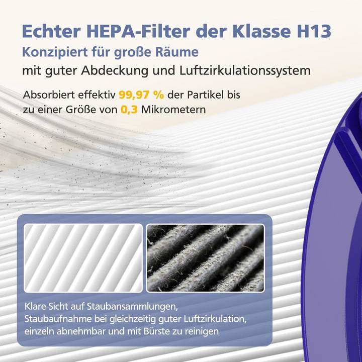 Ersatzfilter für Dyson Luftreiniger TP04 DP04 HP04 DP05 TP05, Filter und Aktivkohlefilter für Dyson