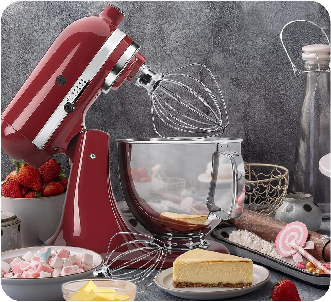 Edelstahl-Schneebesen für KitchenAid 4,5 und 5 Quart Mittelgrosse Küchenmaschinen mit kippbarem Moto