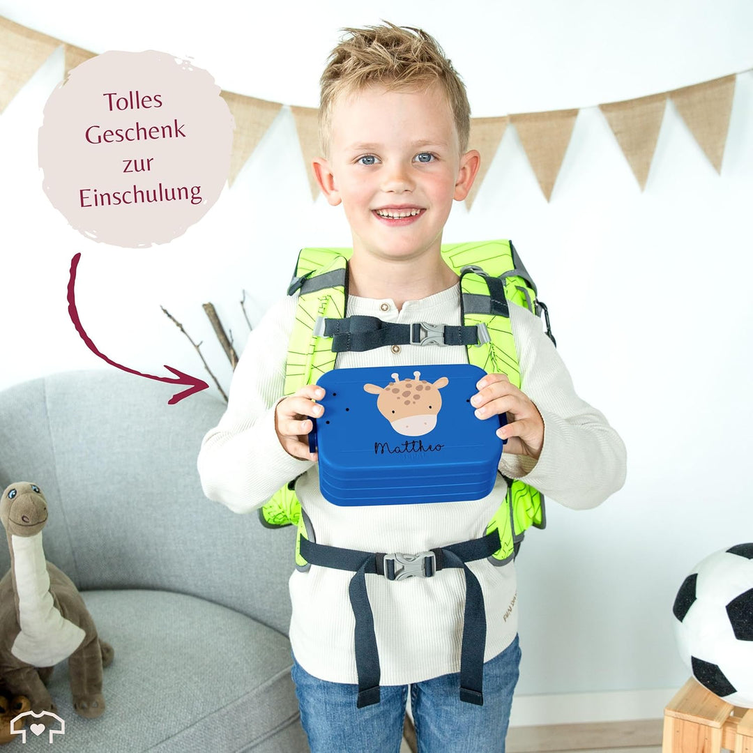 Kinder Bento Box Midi Lunchbox für Mepal Bentobox - Boho Giraffe Giraffen - 900 ml - Blau - jausenbo