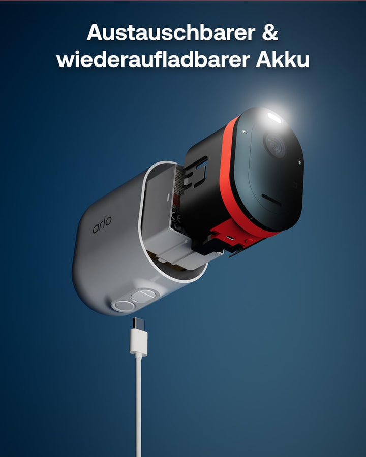 Arlo Pro 6 Überwachungskamera Aussen WLAN, Kabellos, 2K+HDR, Farb-Nachtsicht, 160° Blickwinkel, Spot