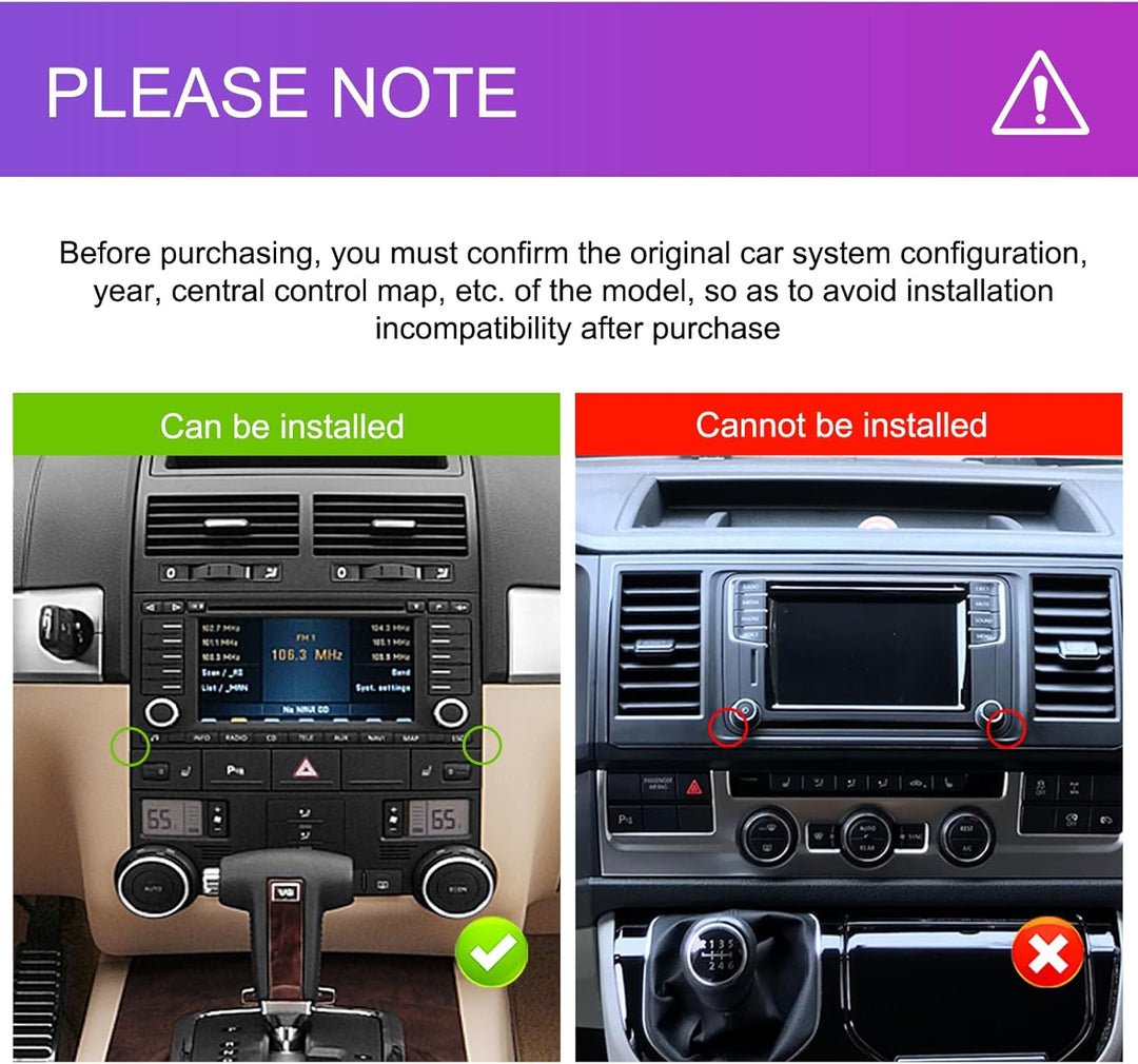 CAMECHO 4G+64G Android 15 Autoradio für VW Touareg Transporter T5 Multivan 2004-2011 mit Navi Carpla