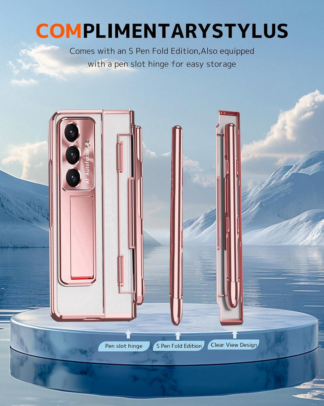 NINKI für Luxus Scharnierschutz fürSamsung Galaxy Z fold 7 Hülle mit S Pen und Halter,5 in 1 Display