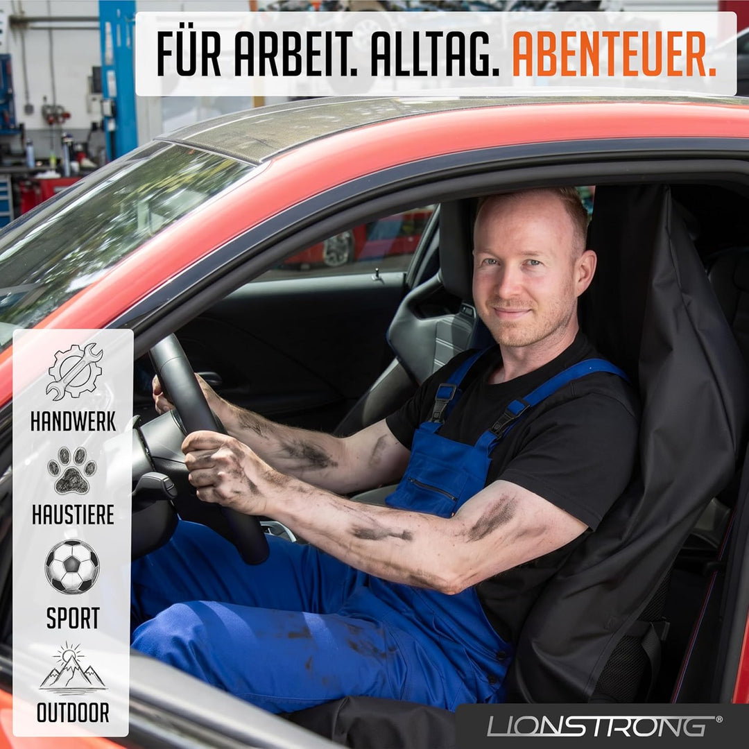 LIONSTRONG® Autositzschoner Vordersitz universell kompatibel [WASSERDICHT] - Autositzbezüge Vordersi