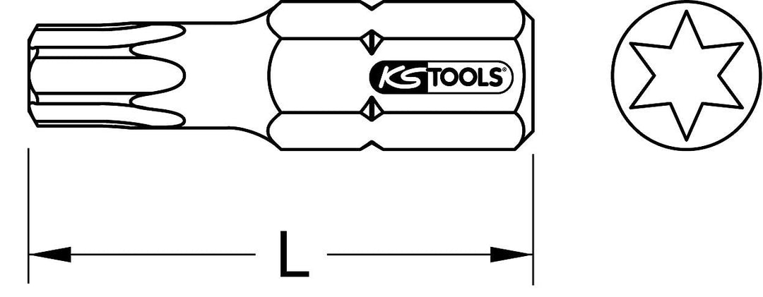 KS Tools 911.3358 1/4" CLASSIC Bit TX, 25mm, T4, 5er Pack
