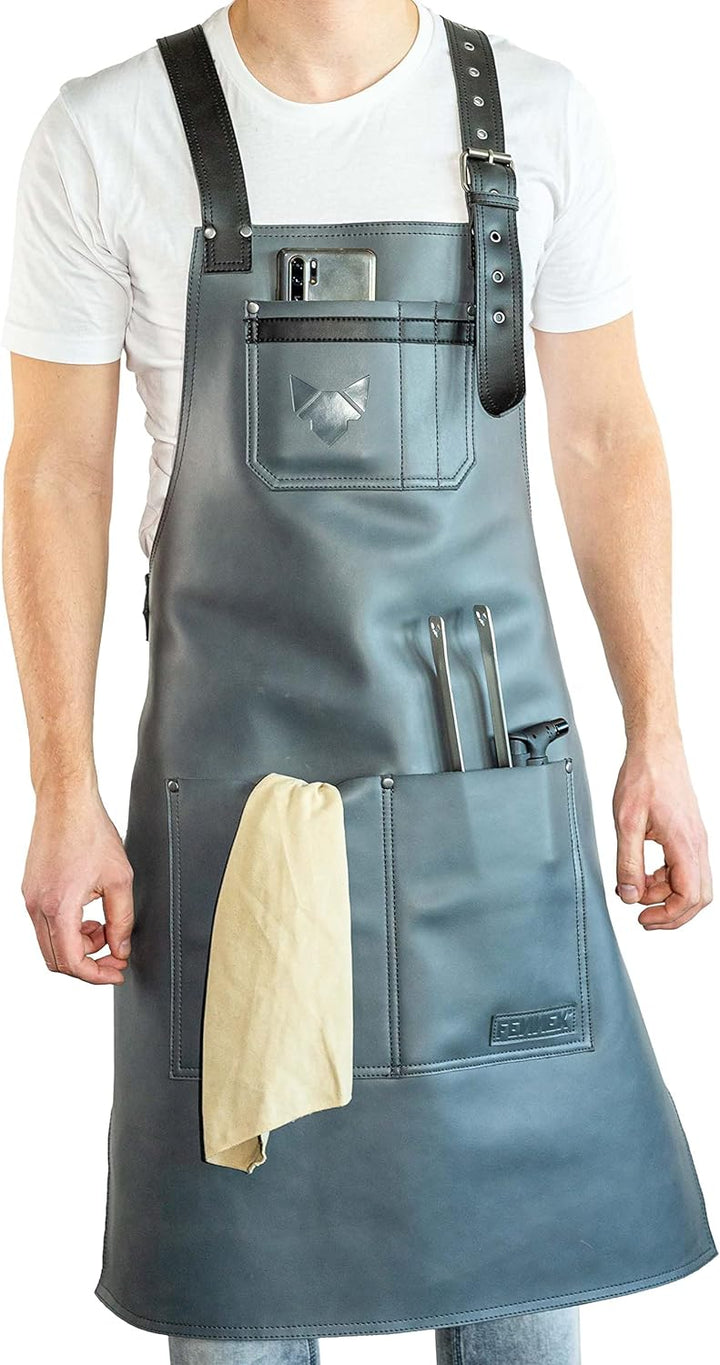 FENNEK Premium Grillschürze aus 100% Leder | | Schmutz- und wasserabweisend | Perfekt zum Grillen mi