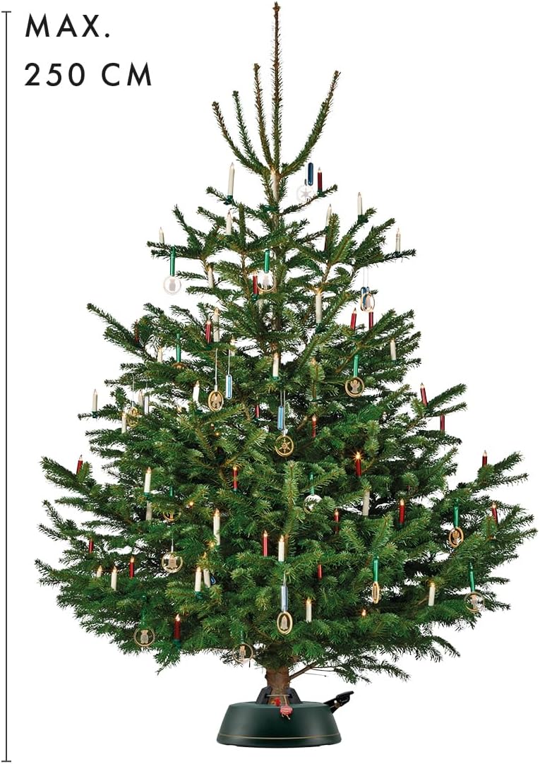 KRINNER Weihnachtsbaum Christbaumständer Comfort M Grün 36cm inkl. Fusspedal-und Einseiltechnik für