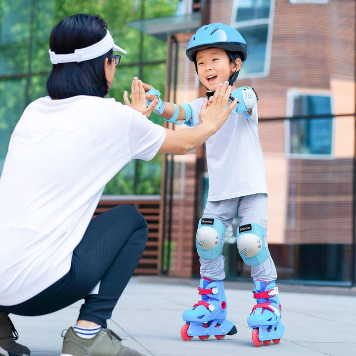 BOSONER Knieschoner Kinder Schoner Inliner Protektoren 6er Set Schützer Inliner Inline Skates Knie U