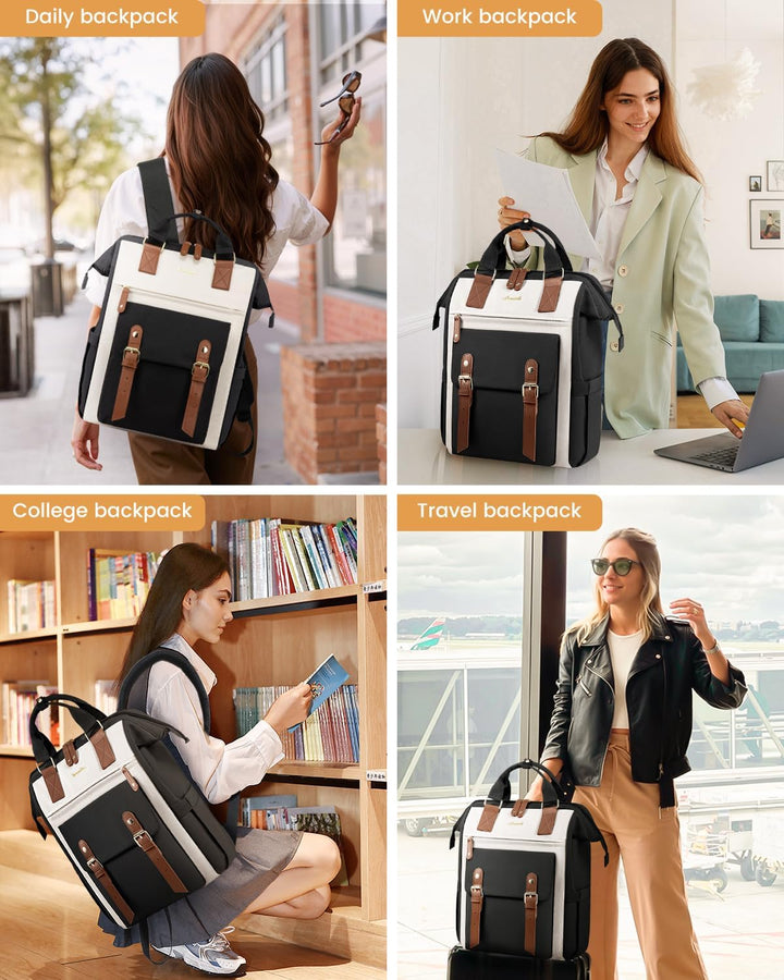 LOVEVOOK Rucksack Damen Gross, 17 Zoll Laptoptasche Schulrucksack Mädchen Teenager Reiserucksack Arb