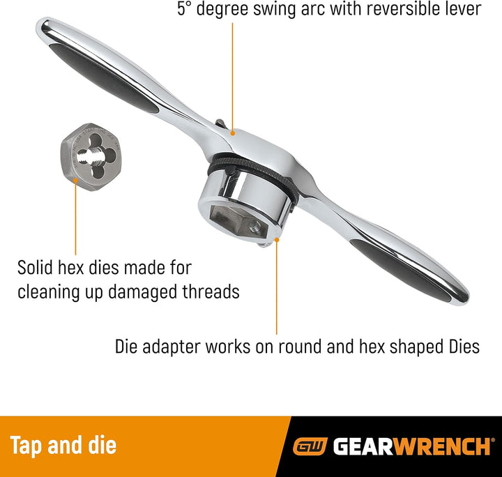 GEARWRENCH 82807 Ratschengewindebohrer- und Schneideisen-Werkzeug-Set, 11-teilig 11 Piece, 11 Piece