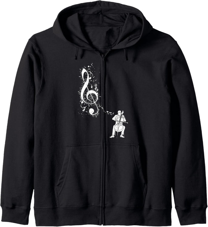 Chello Instrument Spieler Musiknote Musiker Chellist Kapuzenjacke
