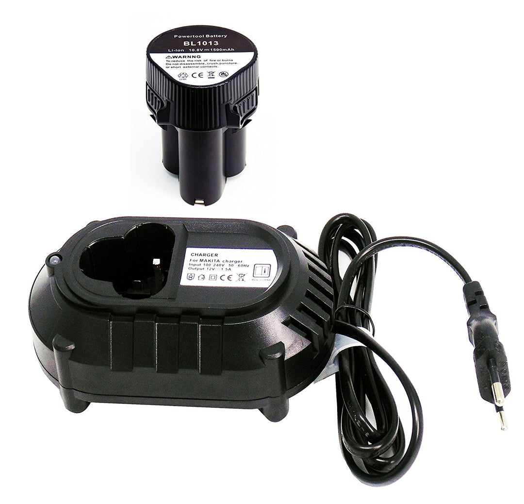 GOLEMON® 10.8V ~ 12V BL1013 Ladegerät und akku für Makita DC10WA DC10WB BL7010 BL1014 194550-6 19455