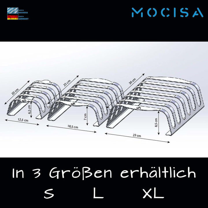 Rib-Rack Size XL (6er)| Rippchenhalter mit Griffen |Das Profi-Tool zum Rippchen-Grillen |Edelstahl |